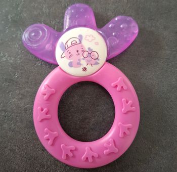 Anneau de dentition bébé rose et violet