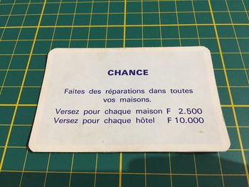 Faites des réparations dans toutes vos maisons carte chance pièce Monopoly Miro Parker company #A63