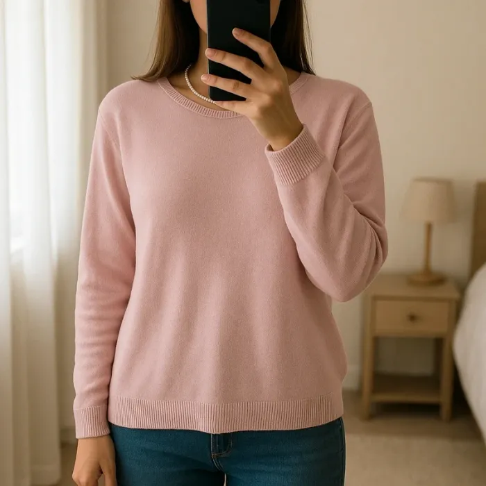 Pull femme fin rose tissaia taille xl - comme neuf