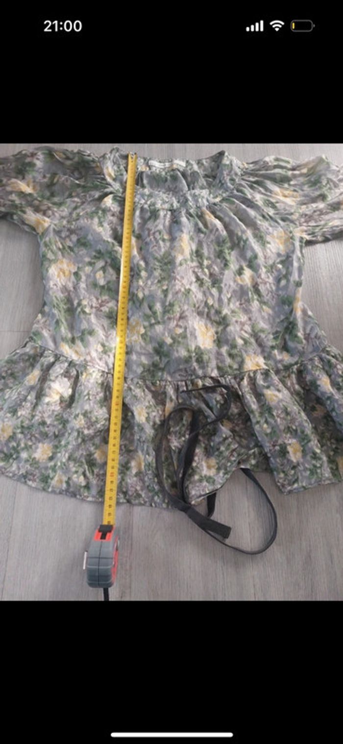 Blouse manches 3/4 100% soie Zara taille S - photo numéro 4