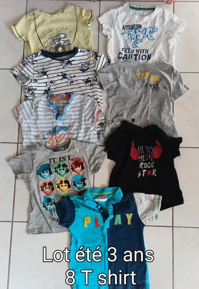 Lot été 3 ans 8 T shirts