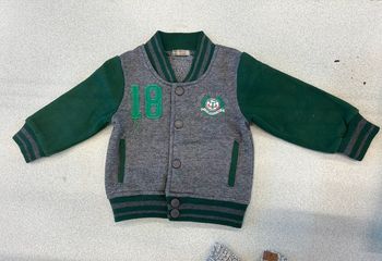 Veste Teddy 18 mois verte et grise