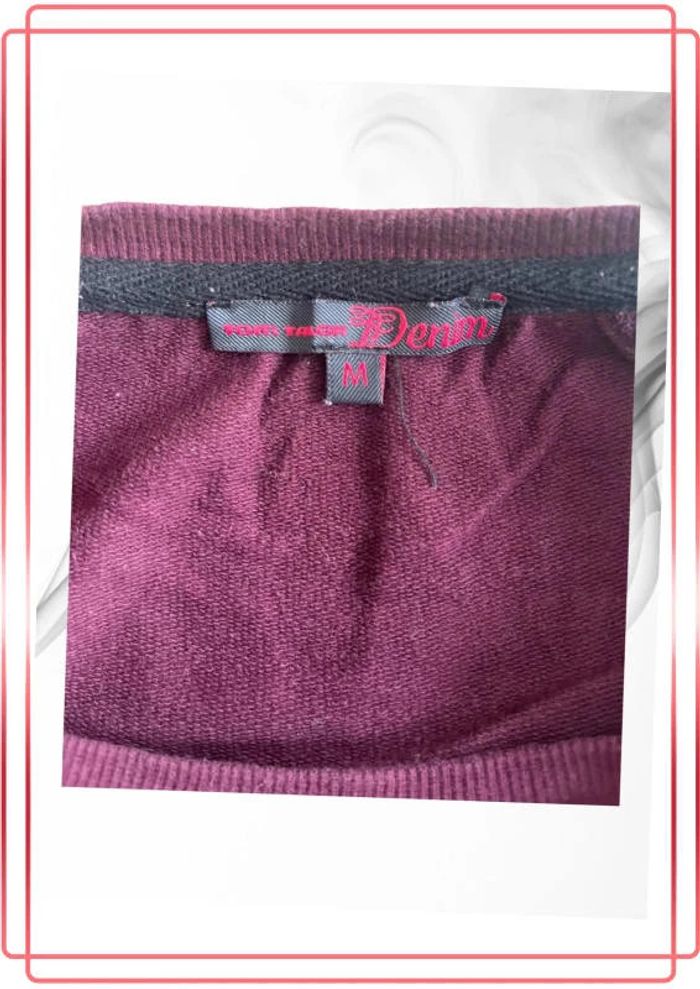 Pull bordeaux et noir – Tom Tailor Denim – Taille M - photo numéro 2