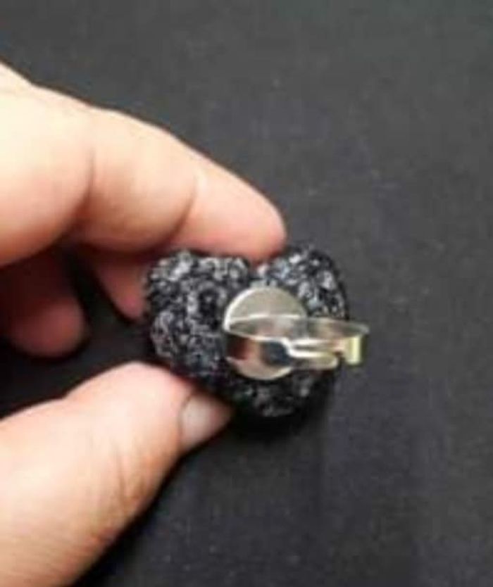 Bague rose noir dentelle - photo numéro 5