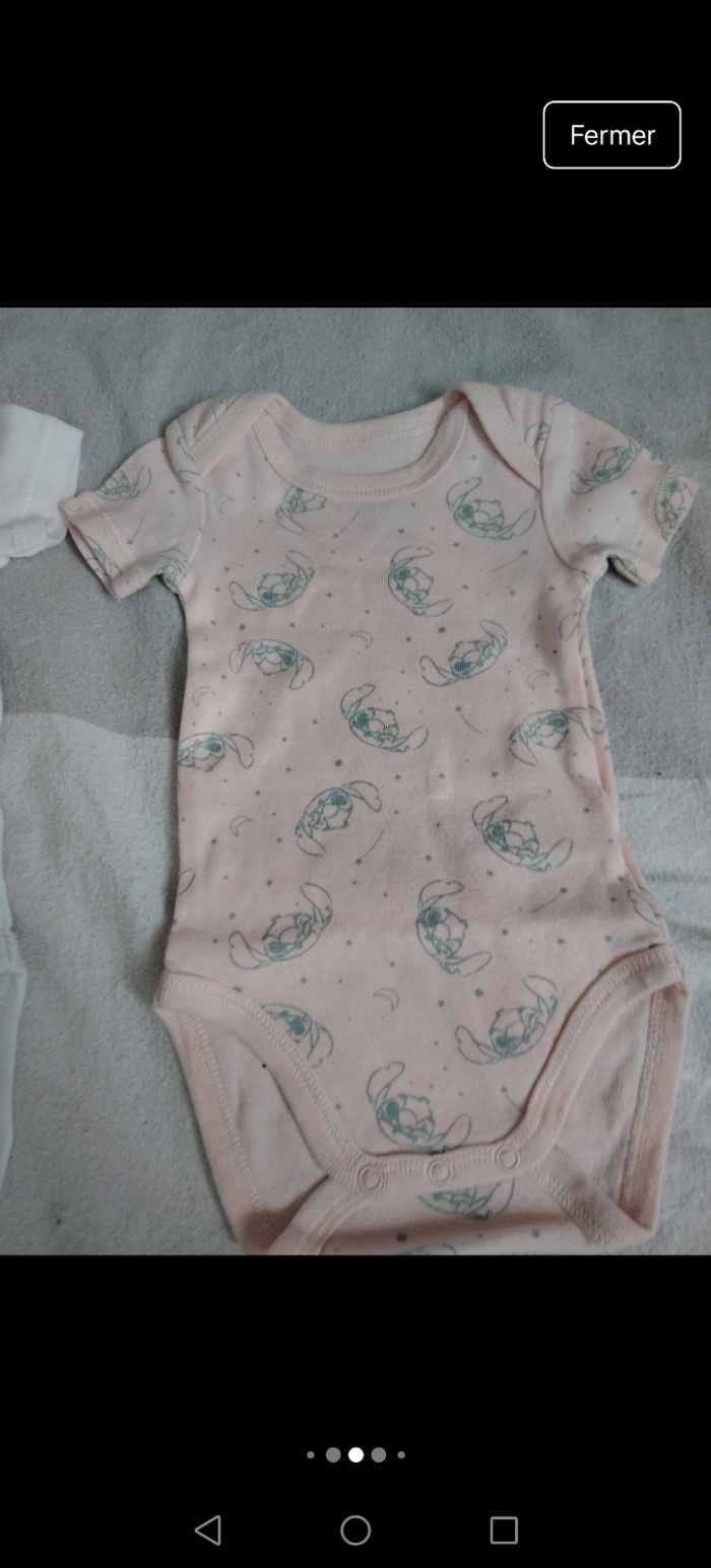 Lot de 2 bodies Disney Stitch – Taille 3 mois - photo numéro 4