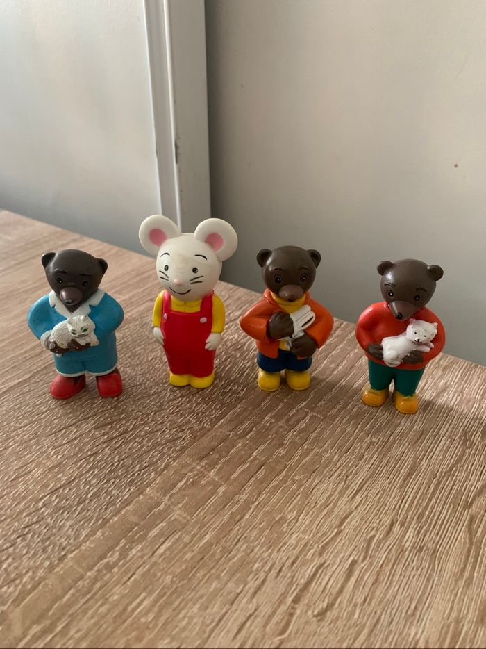 4 figurines petit ours brun les animaux