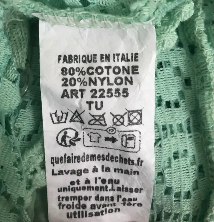 BB- Blouse à bretelles « culture sud » menthe T u NEUVE - photo numéro 7