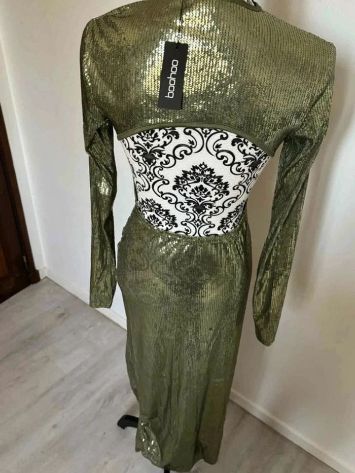 Robe de soirée verte toute en sequin - photo numéro 7
