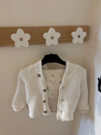 Veste tricot blanche Orchestra 3 mois