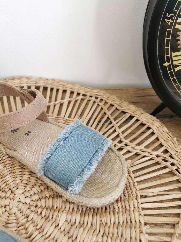 Sandales bohème, espadrilles en jean bleu clair H&M Pointure 24 - photo numéro 3