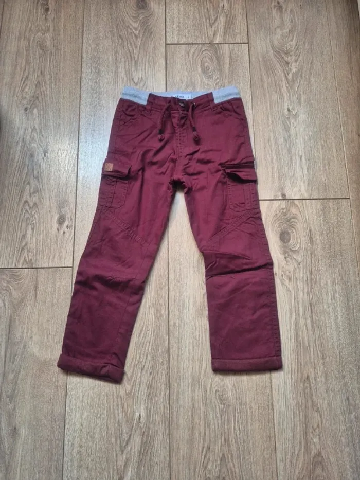 Pantalon cargo gémo doublé bordeaux 4 ans neuf jamais porté