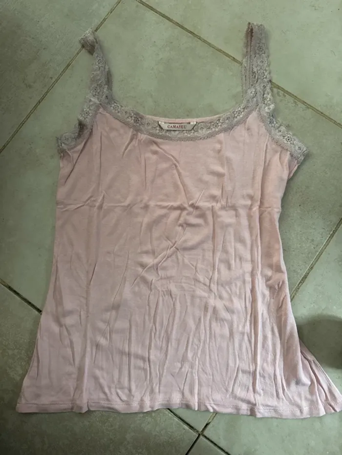 🌸 Débardeur rose pâle Camaïeu - Taille 38 (M) - photo numéro 2