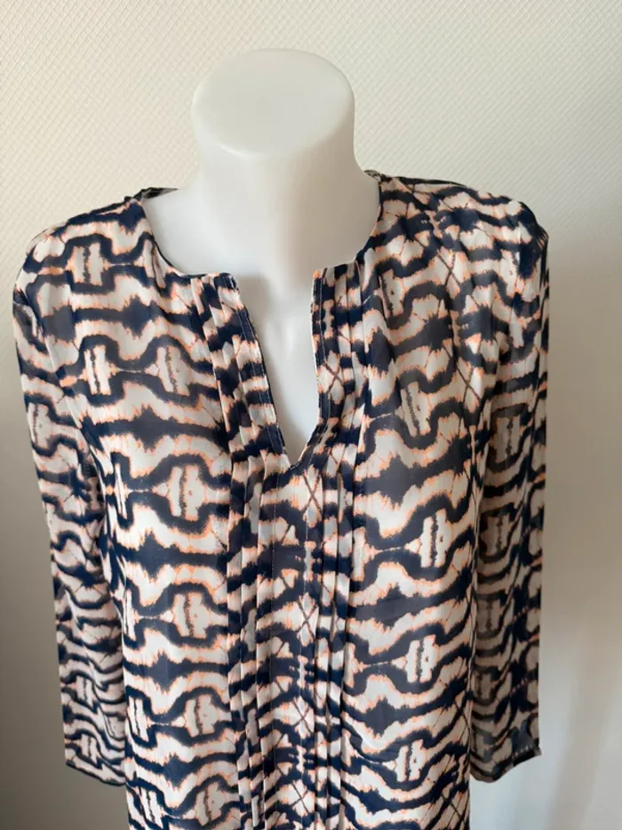 Blouse en très bon état taille 38 Areline bleu - photo numéro 3