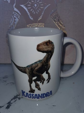 Mug blue jurrasic world personnalisé