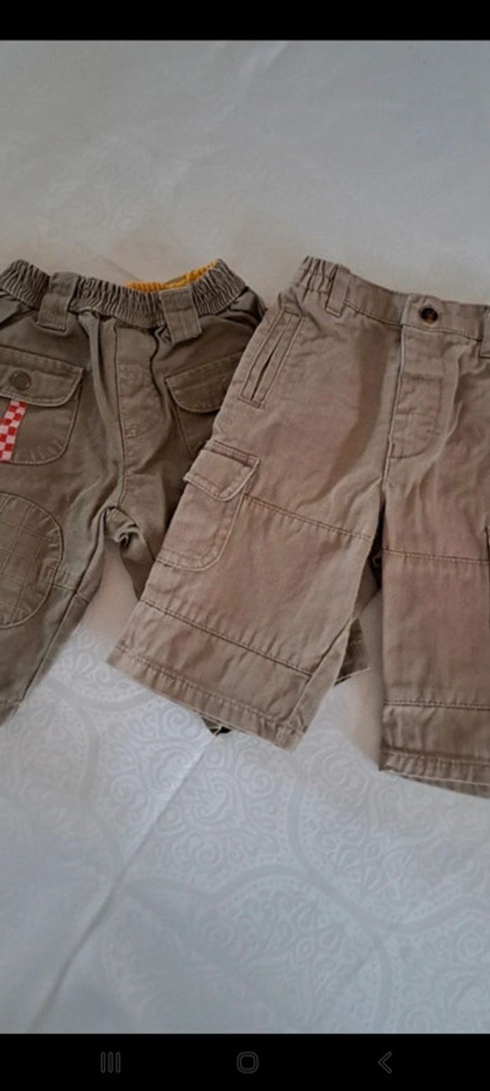Lot de 2 pantalons beige et marron 3 mois 100%coton