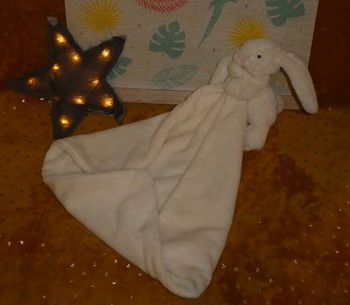 Doudou lapin blanc couverture Jellycat 🐰tbe
