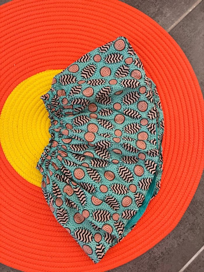 Jupe taille elastiquée en coton motif wax doublée