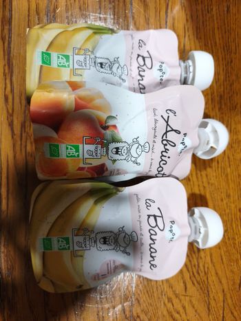 Lot de 3 popote abricot banane 