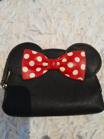 Porte-monnaie Minnie,  couleur noir,  fermeture éclair noire,  Marque Disney