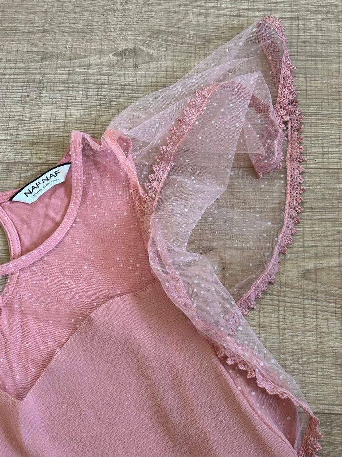 Blouse rose à manches courtes Naf Naf taille S comme neuve - photo numéro 9