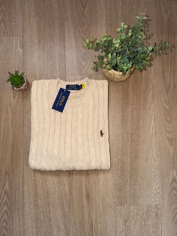 Pull à torsades Ralph Lauren beige