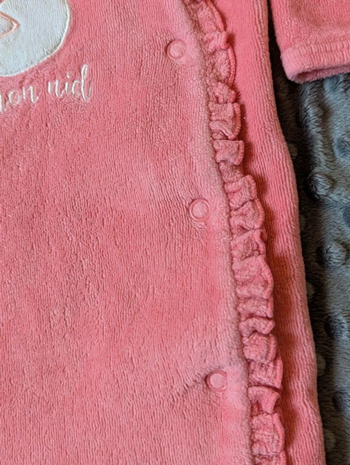 Grenouillère pyjama velours fille 3 mois Colombe velour - photo numéro 4