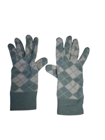 Paire de gants vertes carreaux jacquard H&M
