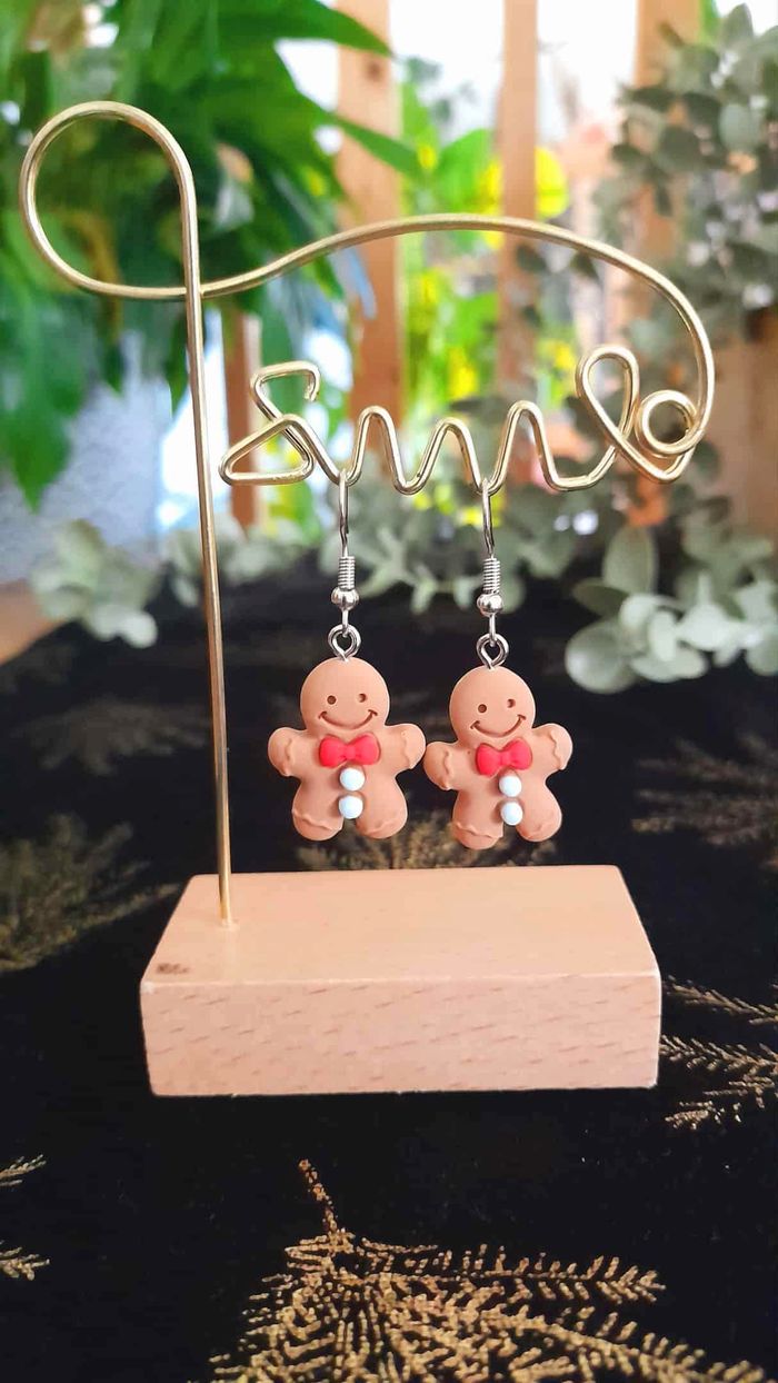 Bijoux Noël | Boucles d’oreilles Pain d’épices – Neuves