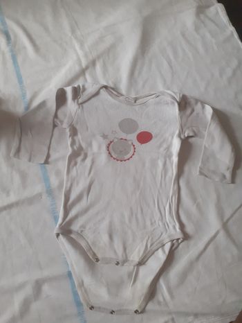 Body blanc et gris motif chat et ballons