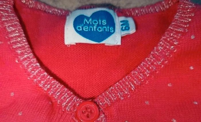 💫 Gilet mots d'enfants taille 6 mois 🩷 - photo numéro 2