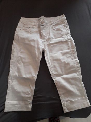 Pantacourt en jeans blanc
