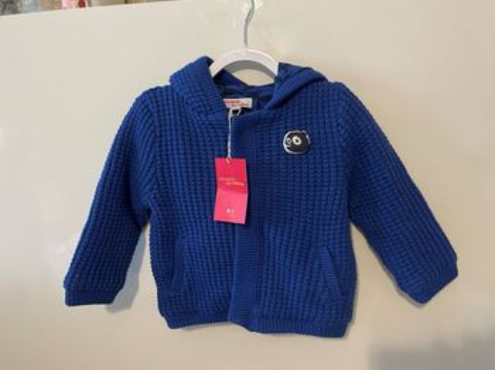 Cardigan à capuche bleu
