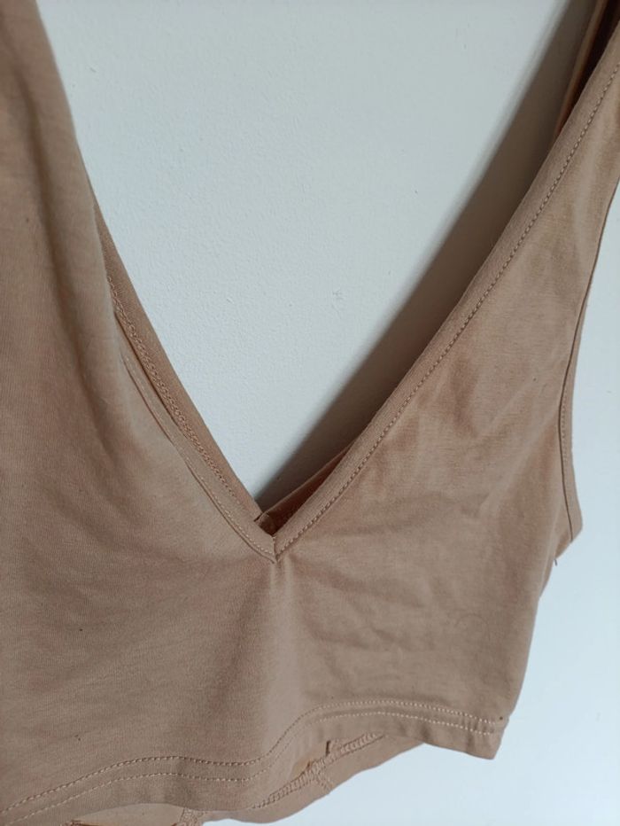 Crop top beige à nouer vintage - photo numéro 2
