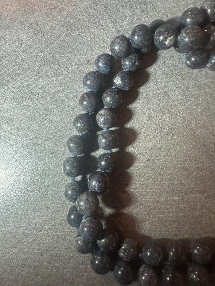 Collier en pierre de sable bleu de Jordanie - Pierre naturelle - photo numéro 2