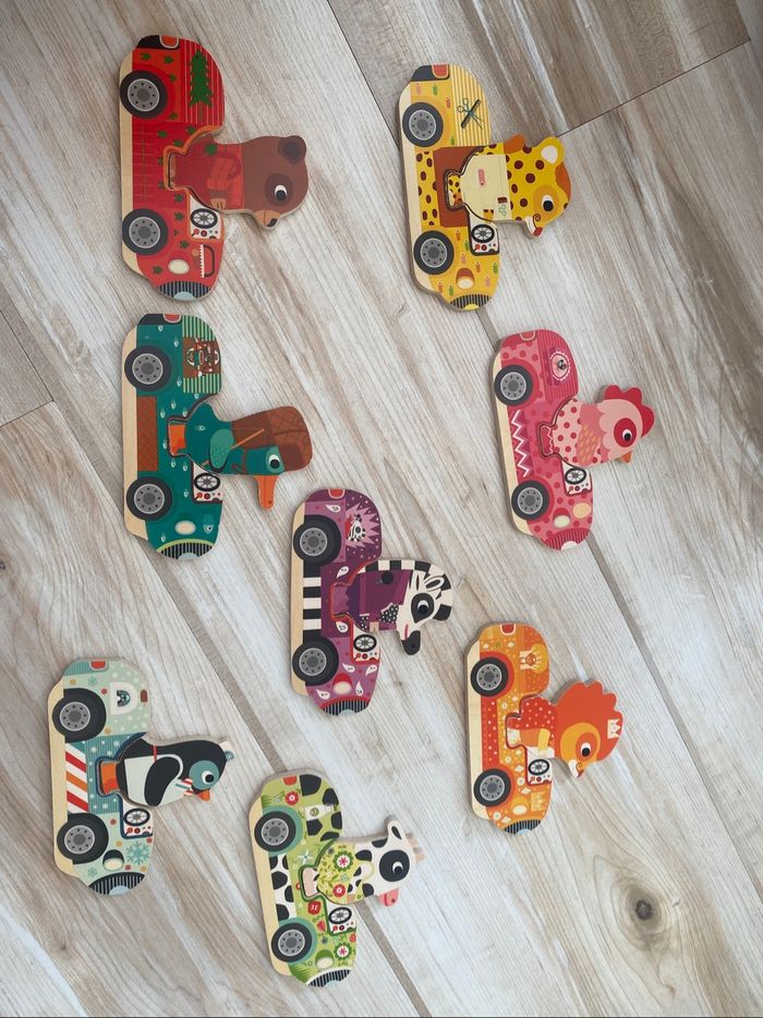 Djeco Bolidanimo - 8 puzzles de 2 pièces - photo numéro 2