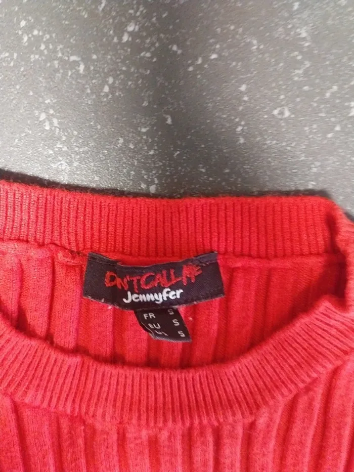 Tee shirt côtelé rouge S Jennifer - photo numéro 2