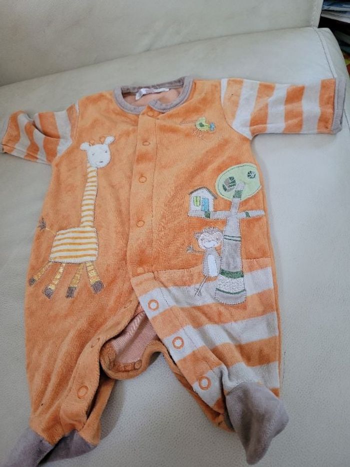 Pyjama velours kitchoun 1 mois