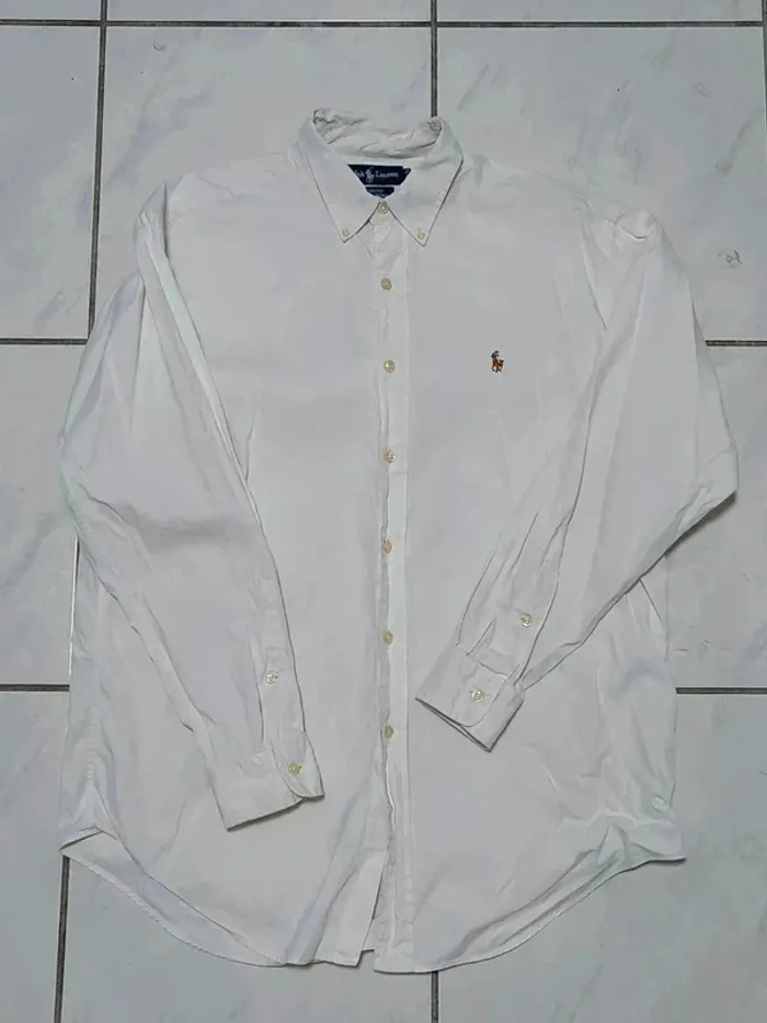 Chemise Ralph Lauren Yarmouth Blanche - Vintage Y2K - Logo Brodé - photo numéro 3