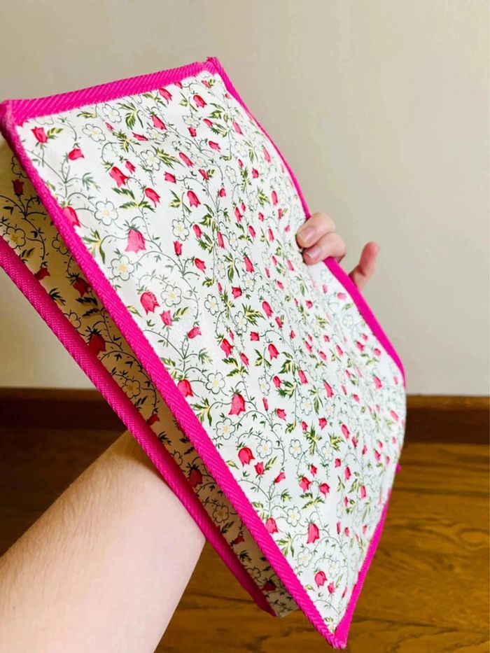Sublime pochette trousse toilette maquillage blanc et rose - photo numéro 6