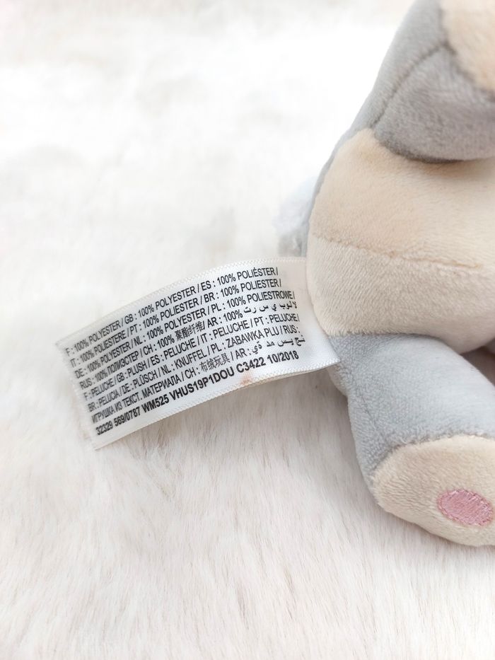 Disney Doudou peluche lapin Panpan Bambi time for hugs Simba toys blanc rose - photo numéro 10