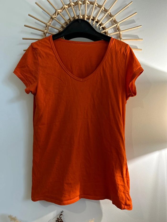 T-shirt en coton, orange, corail, mango - photo numéro 6