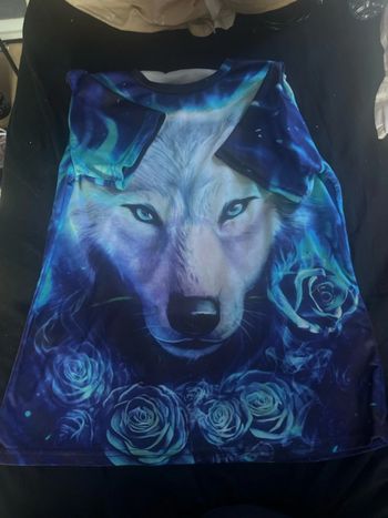 T-shirt loup bleu