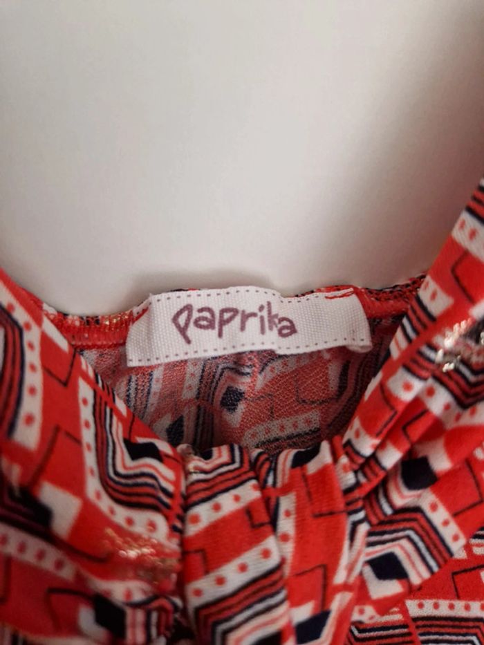 Débardeur été fluide femme Paprika orange géométrique L - photo numéro 7