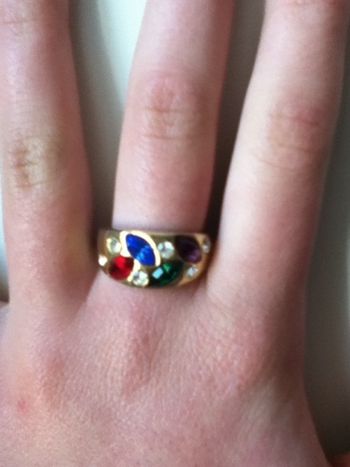 Bague doré + strass