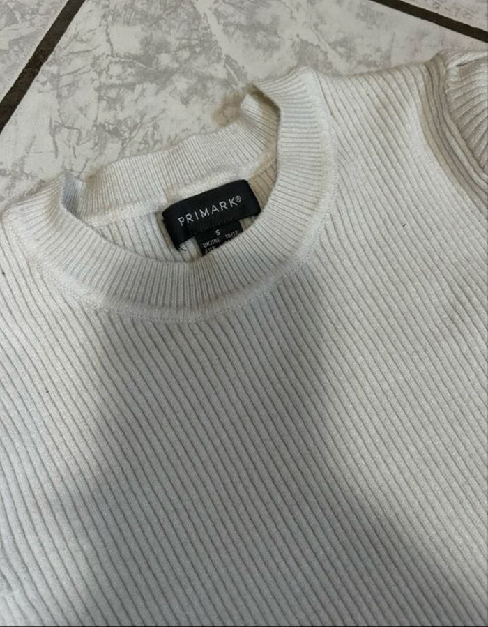 T-shirt blanc à manches bouffantes – Primark – Taille S - Très bon état - photo numéro 2