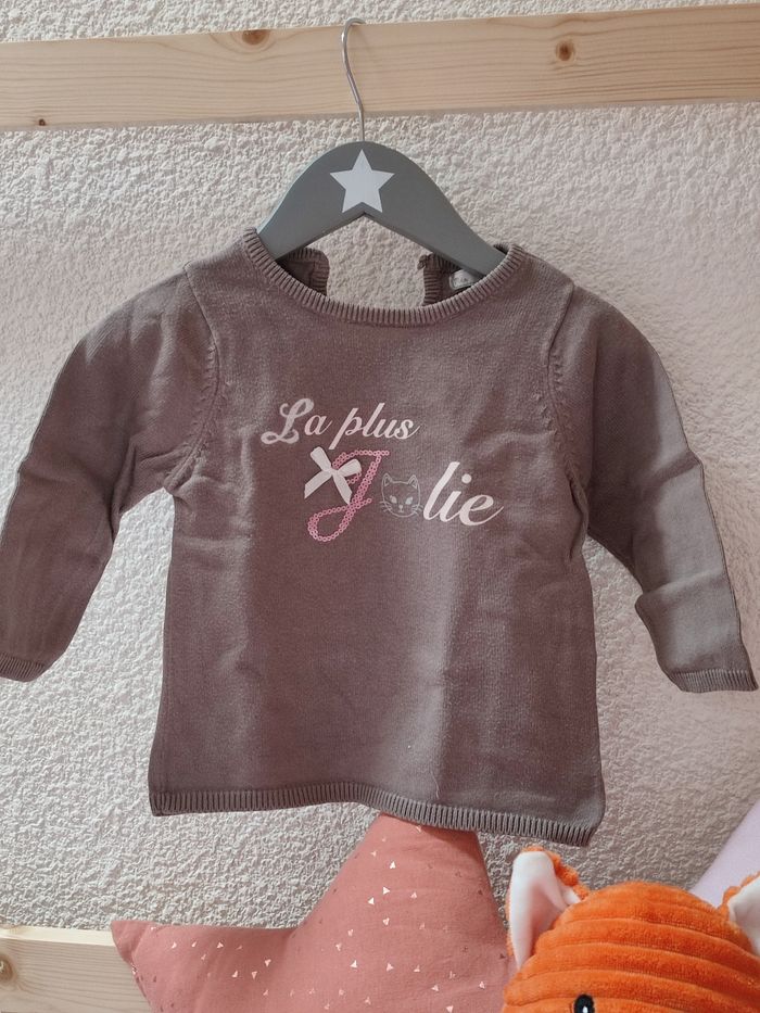 Pull "La plus jolie" - 12 mois - Bon état - Mes petits cailloux - photo numéro 2