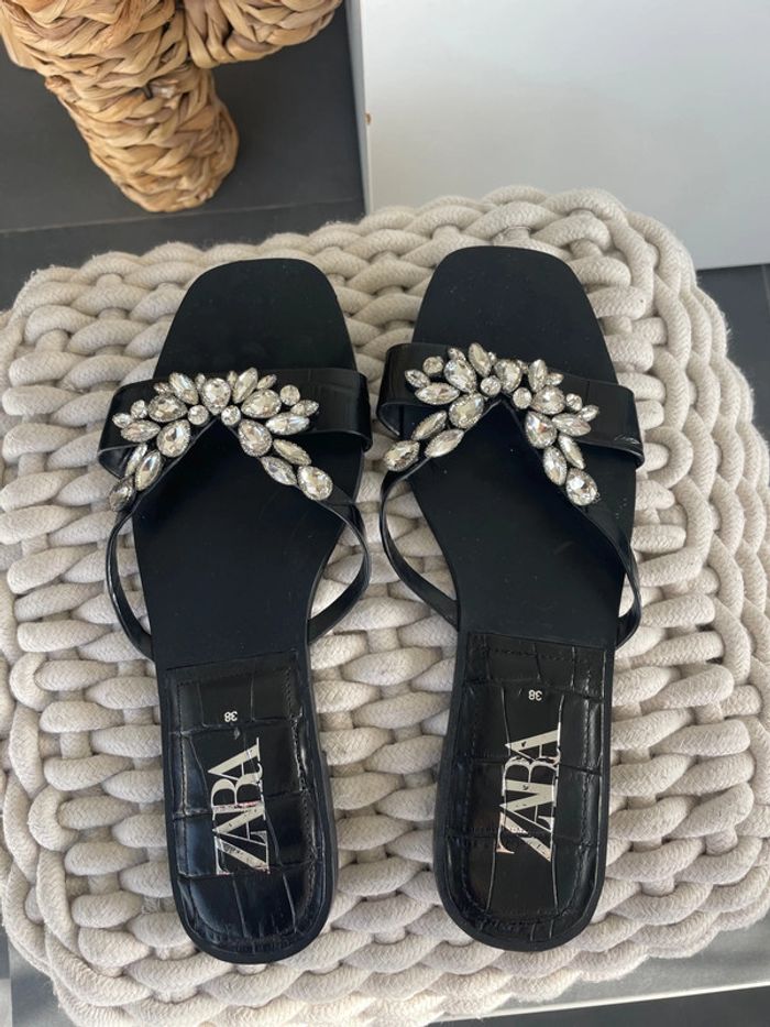 Mules Strass Femme Zara 38 - photo numéro 3