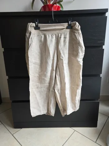 pantacourt fin beige