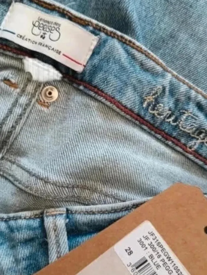 Jeans Le Temps Des Cerises 300/16 slim Pegg destroy bleu N°5 taille intermediaire stretch - photo numéro 13