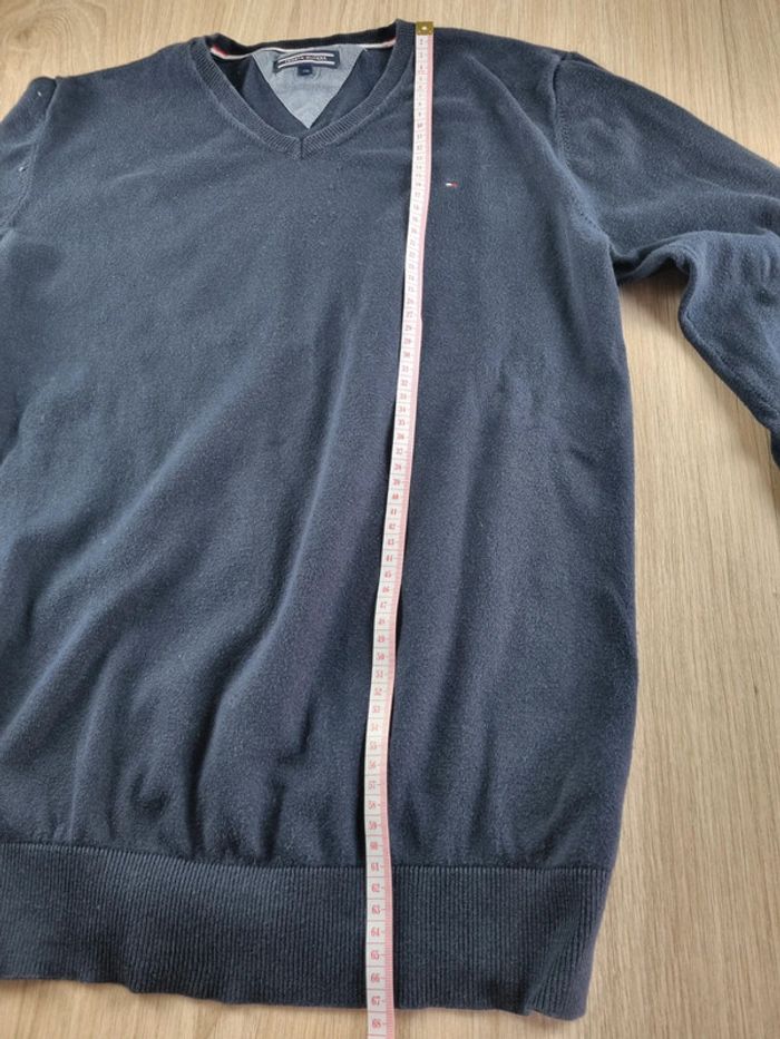 Pull à col V bleue Tommy Hilfiger Homme Taille S ou 16 ans - photo numéro 5